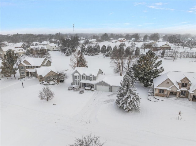 view of snowy aerial view