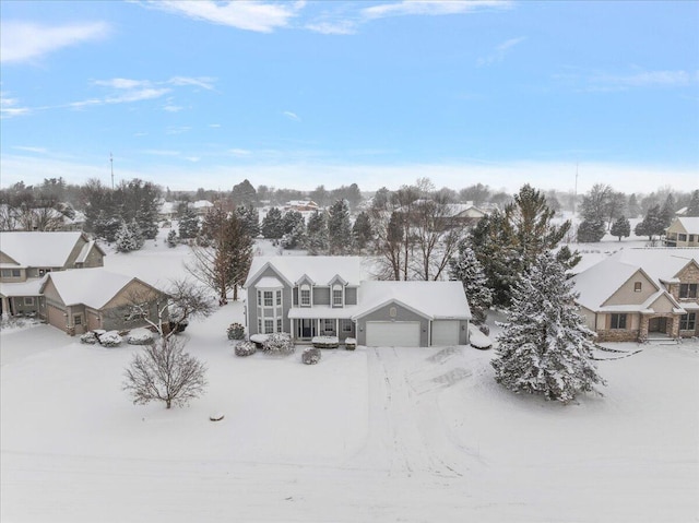 view of snowy aerial view