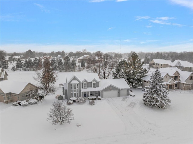 view of snowy aerial view