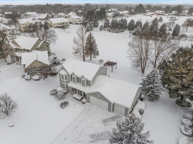 view of snowy aerial view