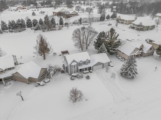 view of snowy aerial view