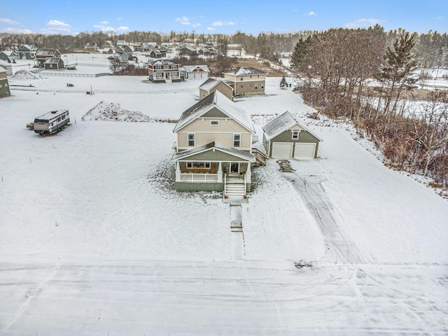 view of snowy aerial view