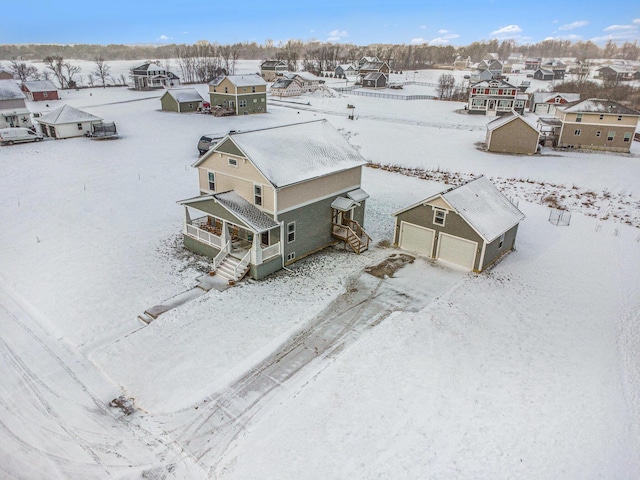 view of snowy aerial view