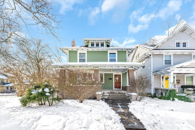 view of front of property with a porch