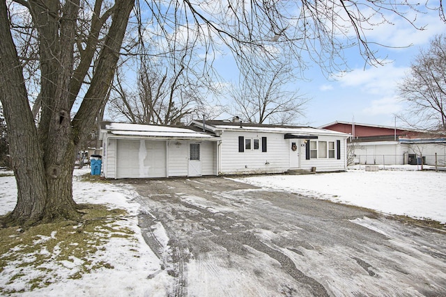 exterior space featuring a garage