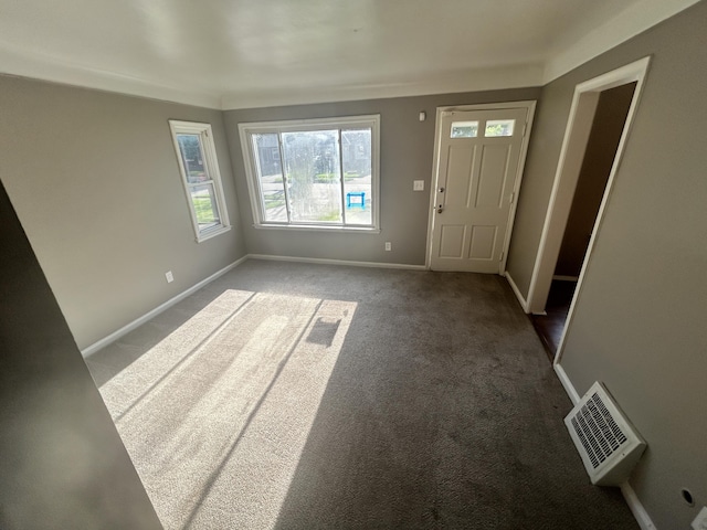 entrance foyer featuring carpet flooring