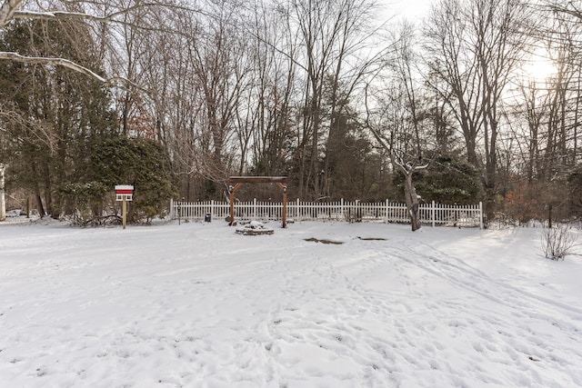 view of snowy yard