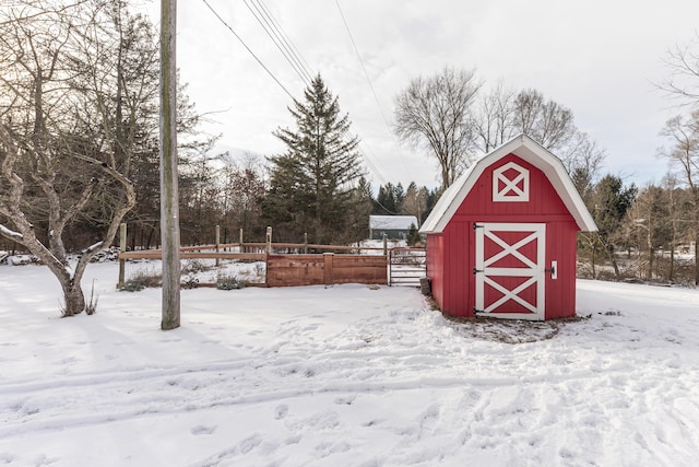 view of snow covered structure