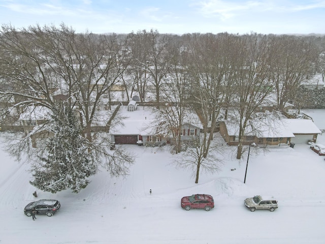 view of snowy aerial view