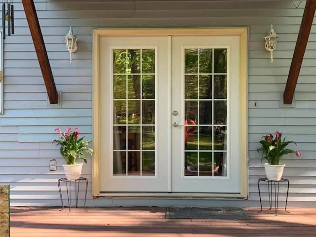 property entrance with french doors