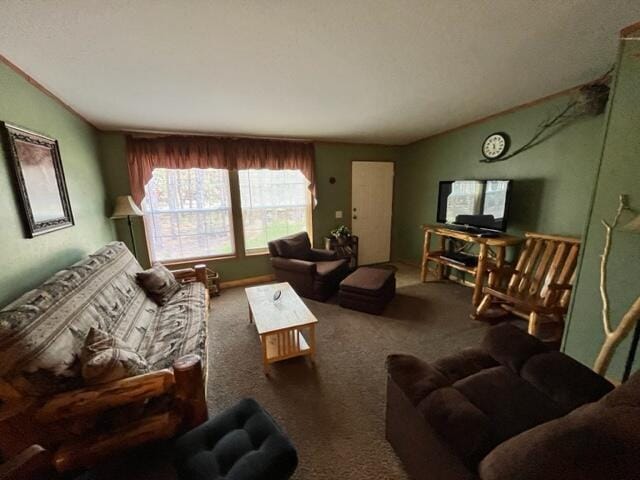 living room featuring carpet floors