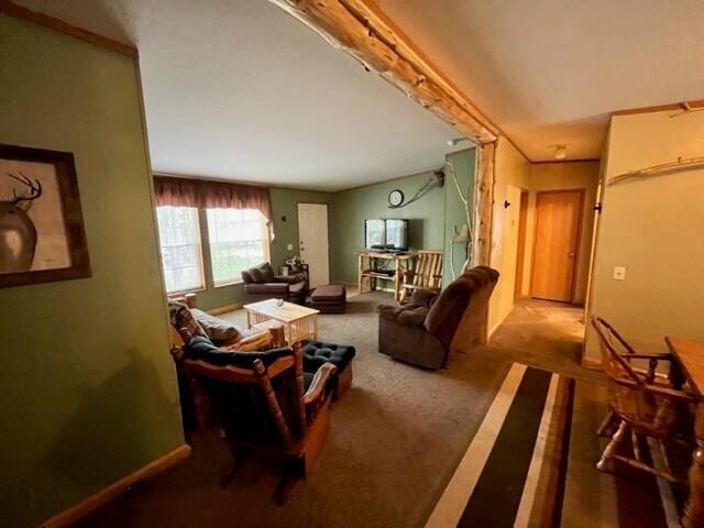 living room featuring carpet flooring