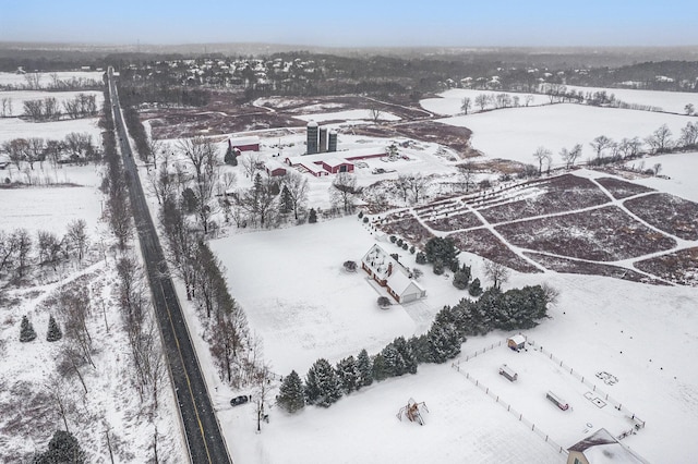 view of snowy aerial view