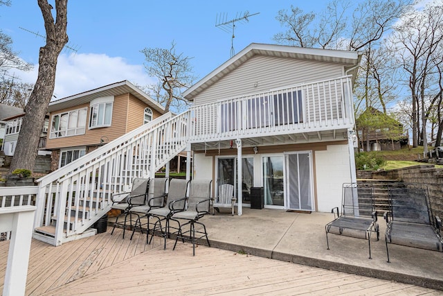 exterior space featuring a patio area and stairway