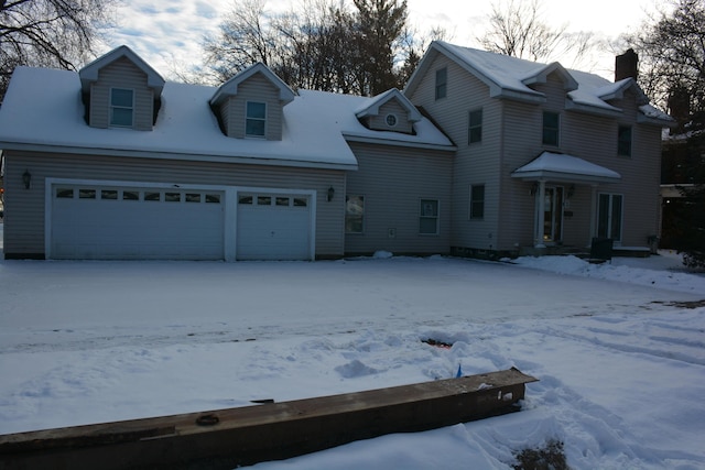 view of front facade with a garage