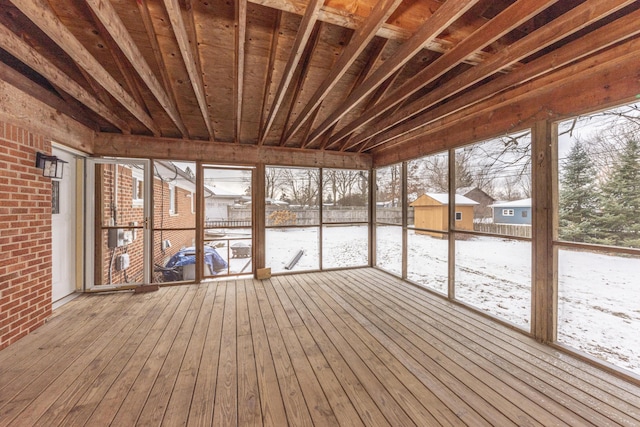 view of unfurnished sunroom