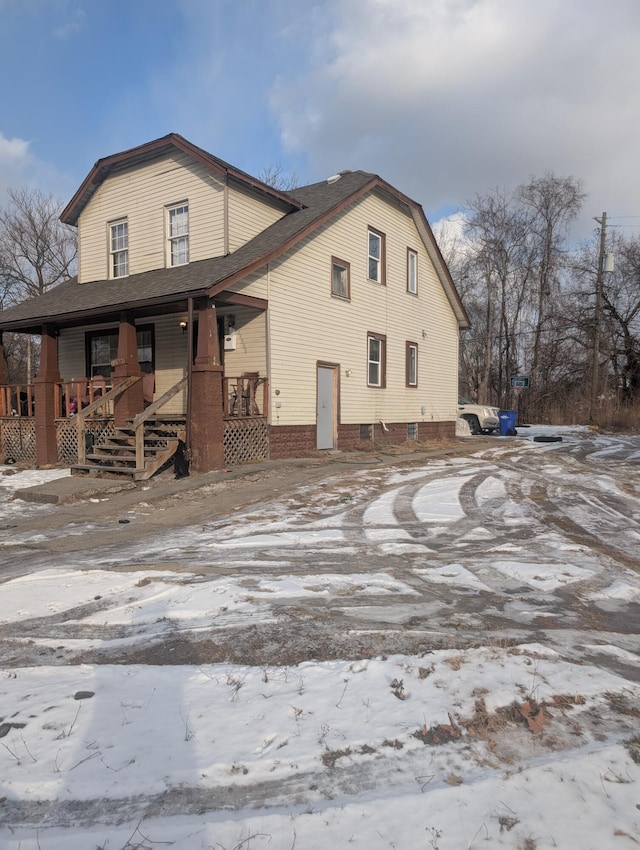 exterior space featuring a porch