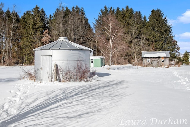 view of snow covered structure