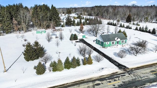 view of snowy aerial view