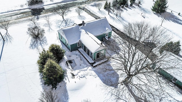 view of snowy aerial view