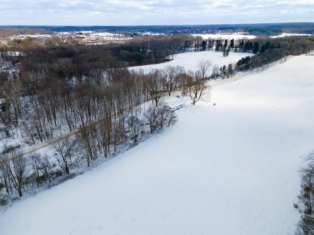 view of snowy aerial view