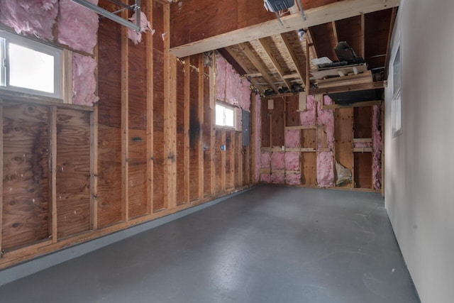 basement with a healthy amount of sunlight