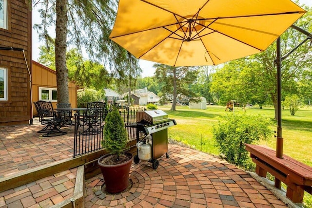 view of patio / terrace featuring area for grilling