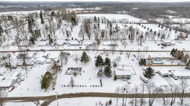 view of snowy aerial view