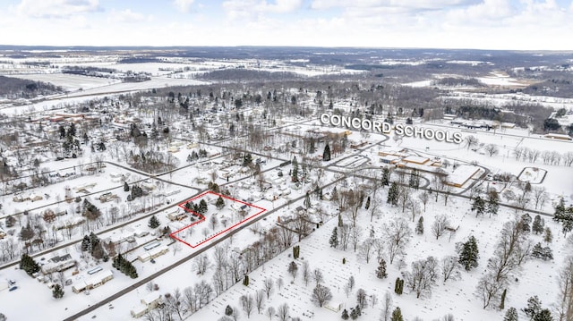 view of snowy aerial view