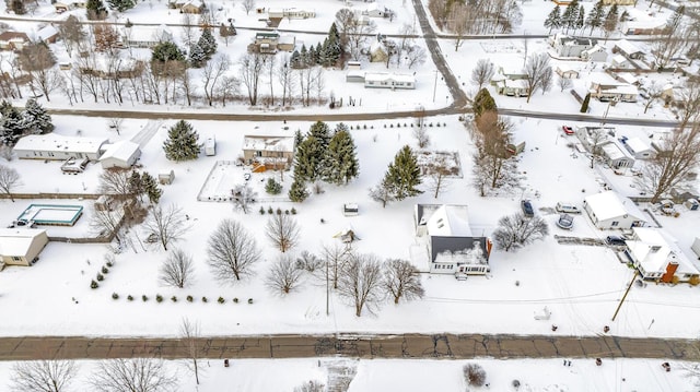 view of snowy aerial view