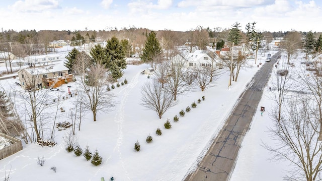 view of snowy aerial view