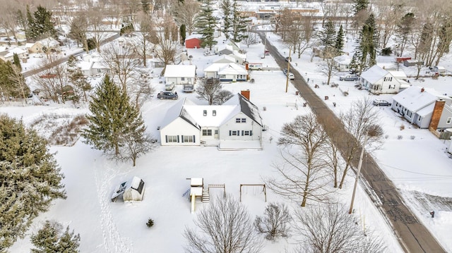 view of snowy aerial view