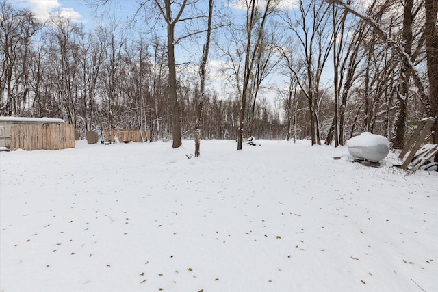 view of snowy yard