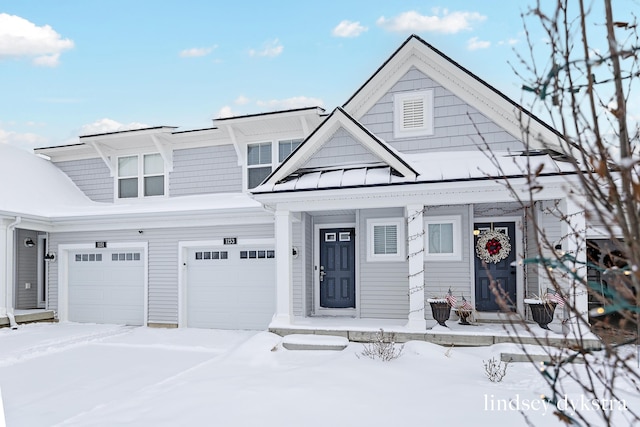 view of front of property featuring a garage