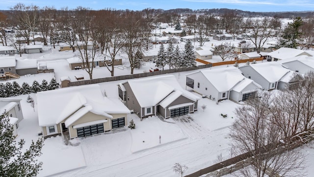 view of snowy aerial view