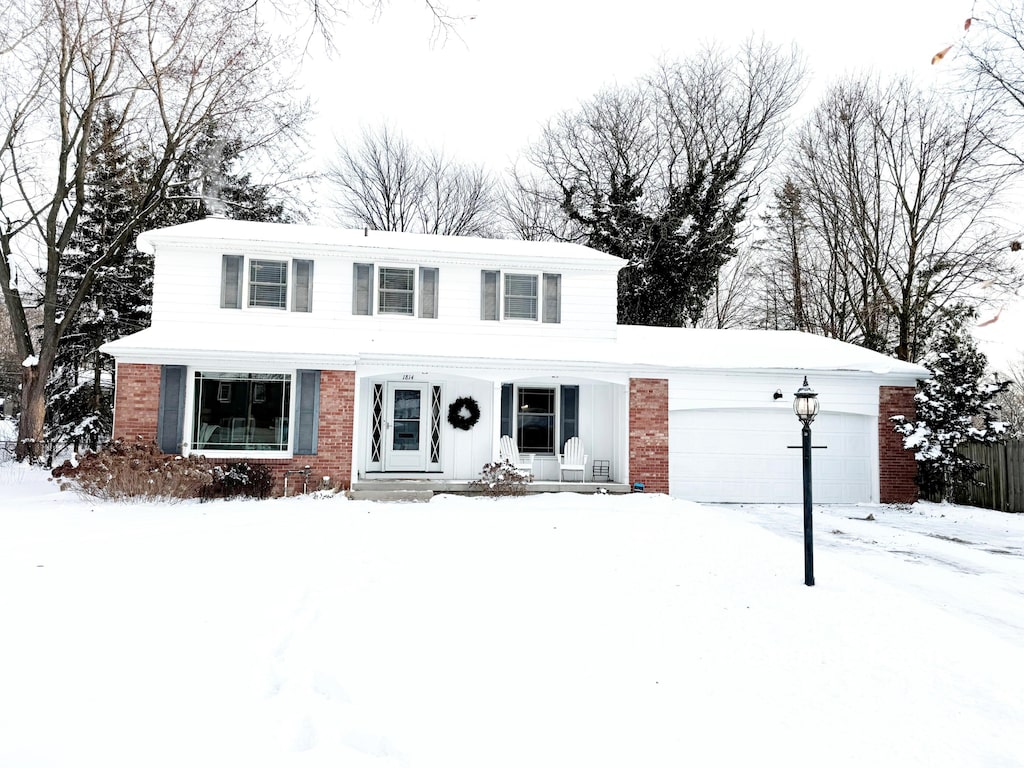 view of property featuring a garage