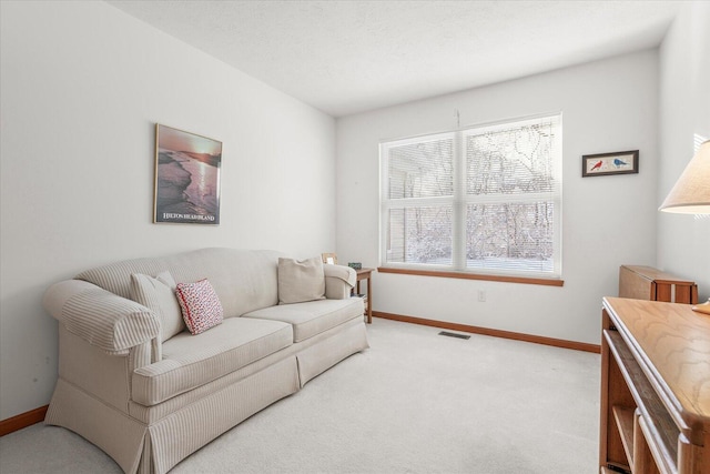 living room with carpet