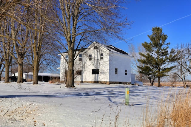 view of snowy exterior