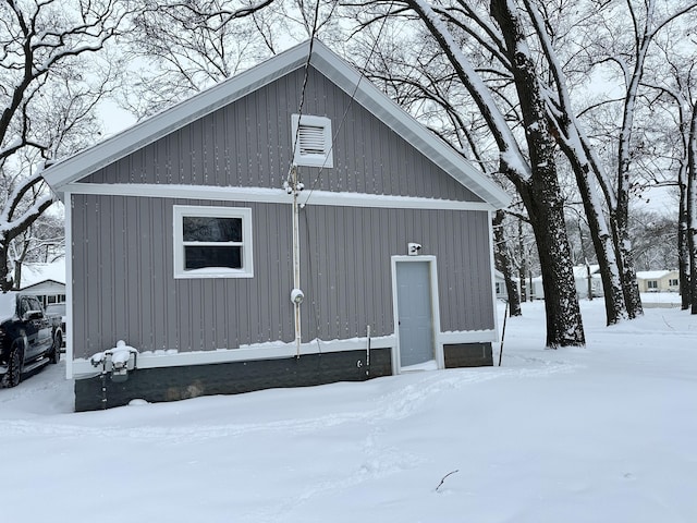 view of snow covered structure