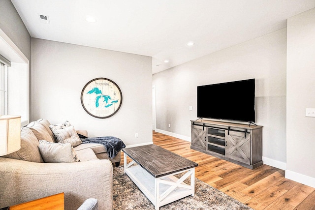 living room featuring wood-type flooring