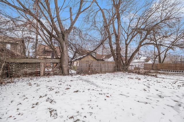 view of snowy yard