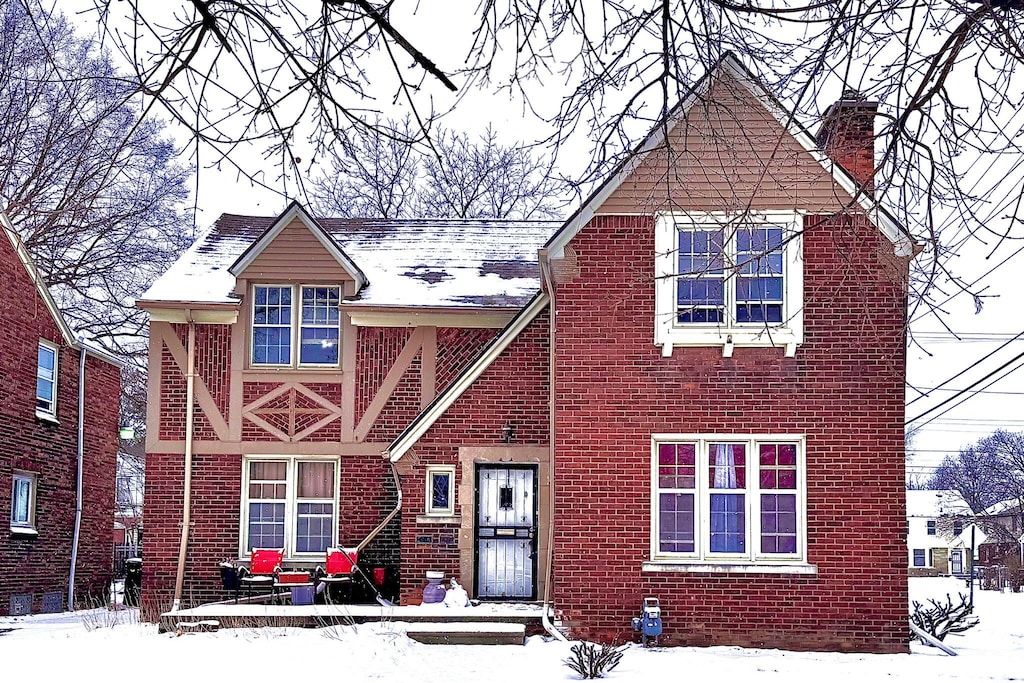 view of tudor-style house