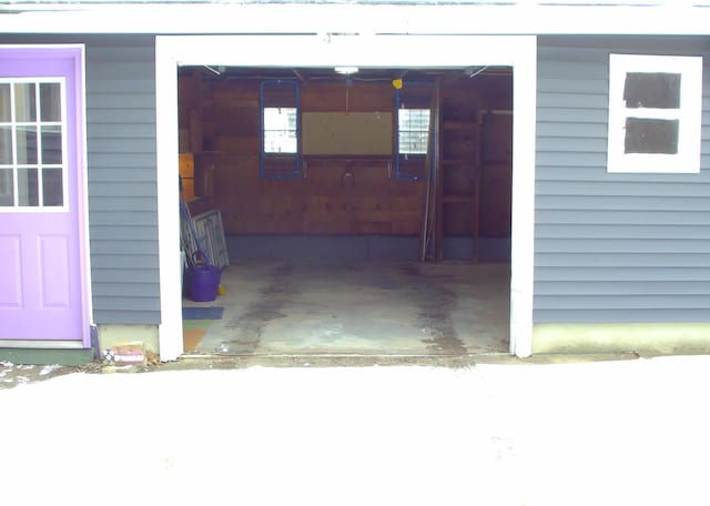 view of garage