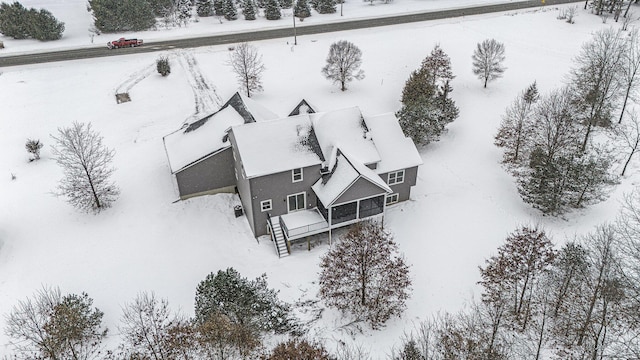 view of snowy aerial view