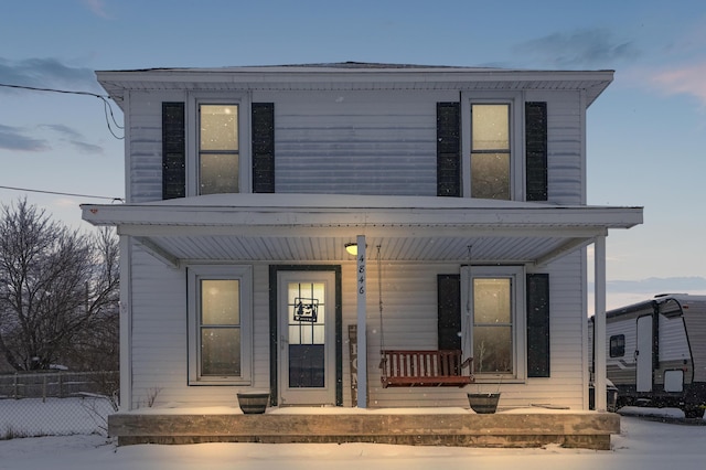 view of front of property with a porch