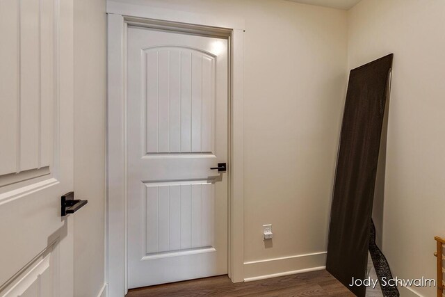 interior space featuring dark hardwood / wood-style flooring