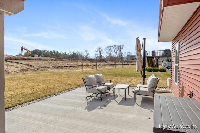 view of patio featuring a wooden deck