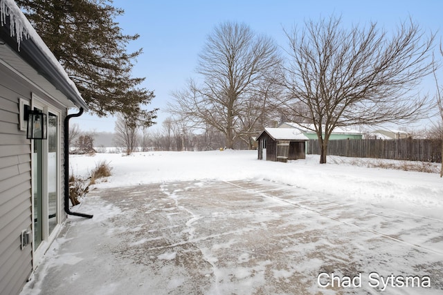 view of snowy yard