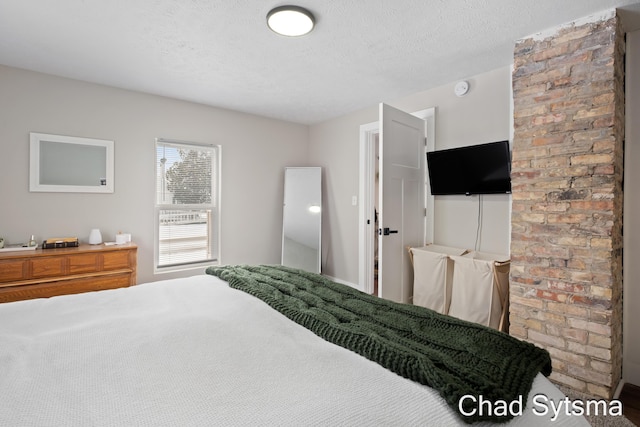 bedroom with a textured ceiling