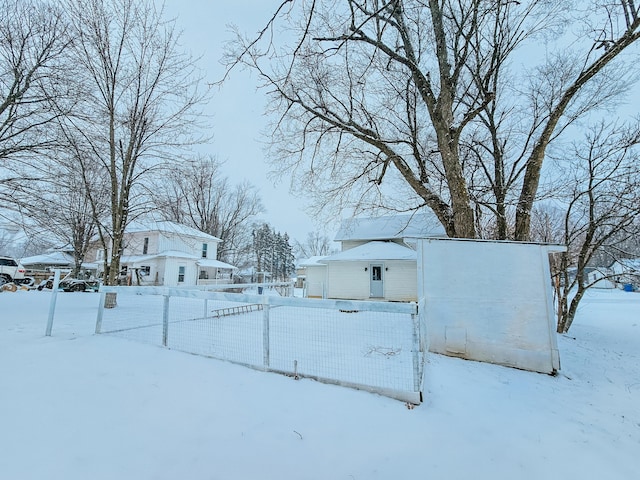 view of snowy yard